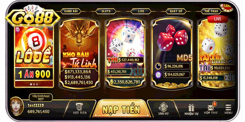 Cập nhật đa dạng các tựa game hấp dẫn tại Go88