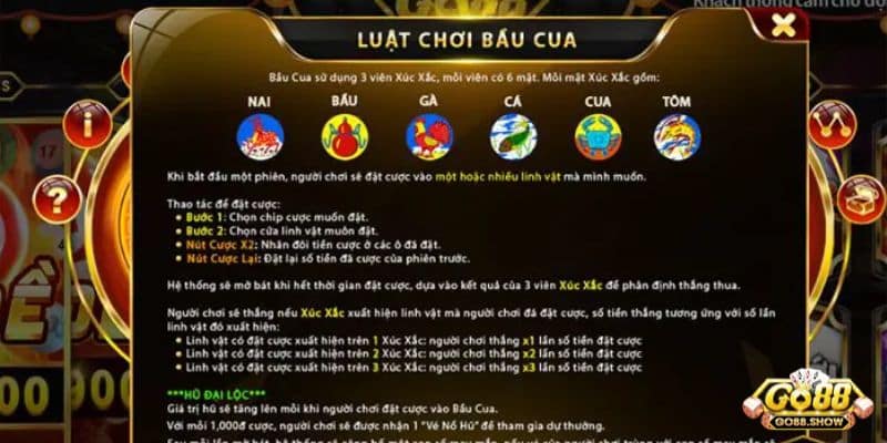 Cách chơi bầu cua Go88 đơn giản dành cho người mới